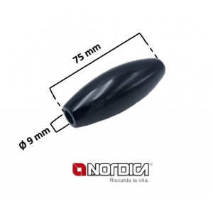 Maniglia bachelite La Nordica nera 75mm